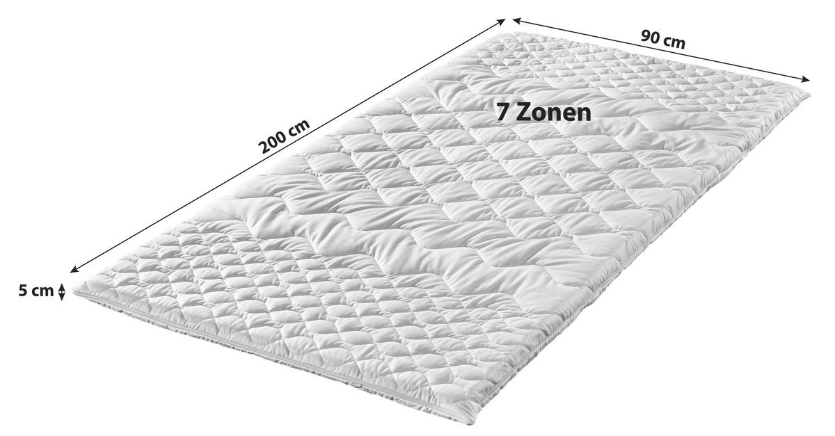 Topper Medisan Softly 90x200 Polyurethanschaumkern 7 Zonen - Weiß, Basics, Textil (90/200cm) - FAN