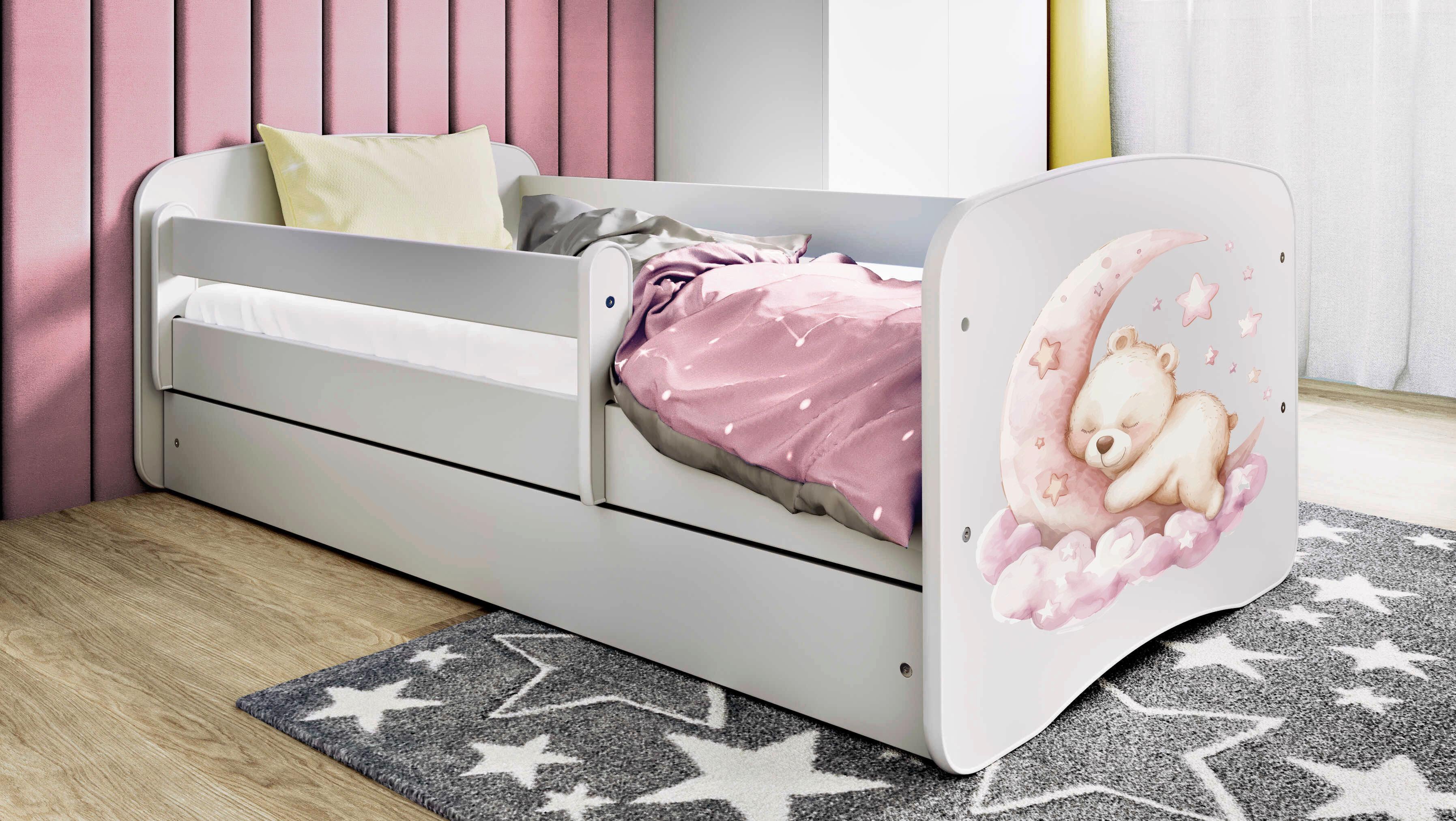 Kinder-/Juniorbett Babydreams inkl. Matratze 80x160 - Birkefarben/Weiß, MODERN, Holz/Holzwerkstoff (80/160cm) - MID.YOU