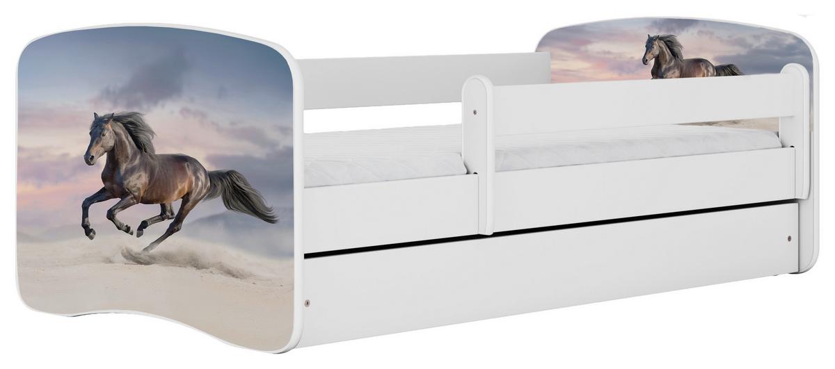 Kinder-/Juniorbett Babydreams inkl. Matratze 80x160 - Birkefarben/Weiß, MODERN, Holz/Holzwerkstoff (80/160cm) - MID.YOU