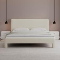 Čalúnená posteľ VALION 160x200 cm, slonovinová - slonovinová/prírodná farba, Modern, kov/drevo (160/200cm) - Bessagi Home