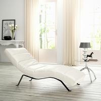 Relaxliege Swing Black Weiß B: 65 Cm - Schwarz/Weiß, Design, Leder (65/65-95/171cm) - Livetastic