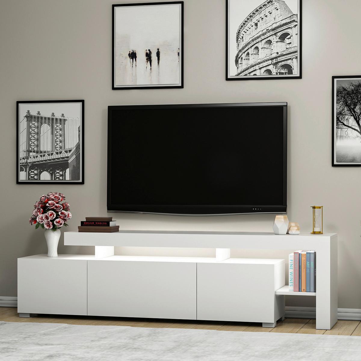 TV-ELEMENT Weiß B: 192cm - Weiß, MODERN, Holzwerkstoff (192/53/37cm)