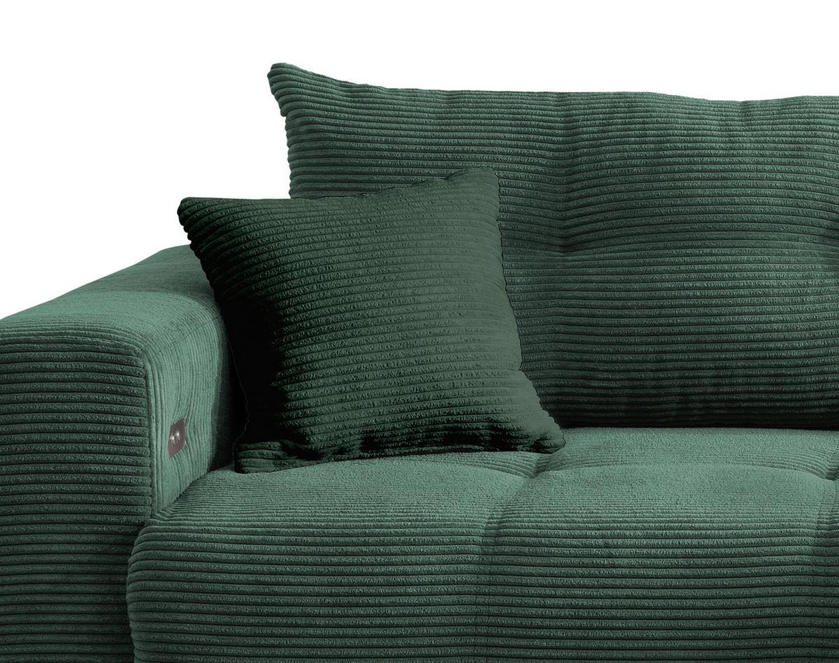 Ecksofa Liegefunktion Restato Dunkelgrün - Dunkelgrün/Schwarz, MODERN, Holz/Textil (246/177cm) - MID.YOU