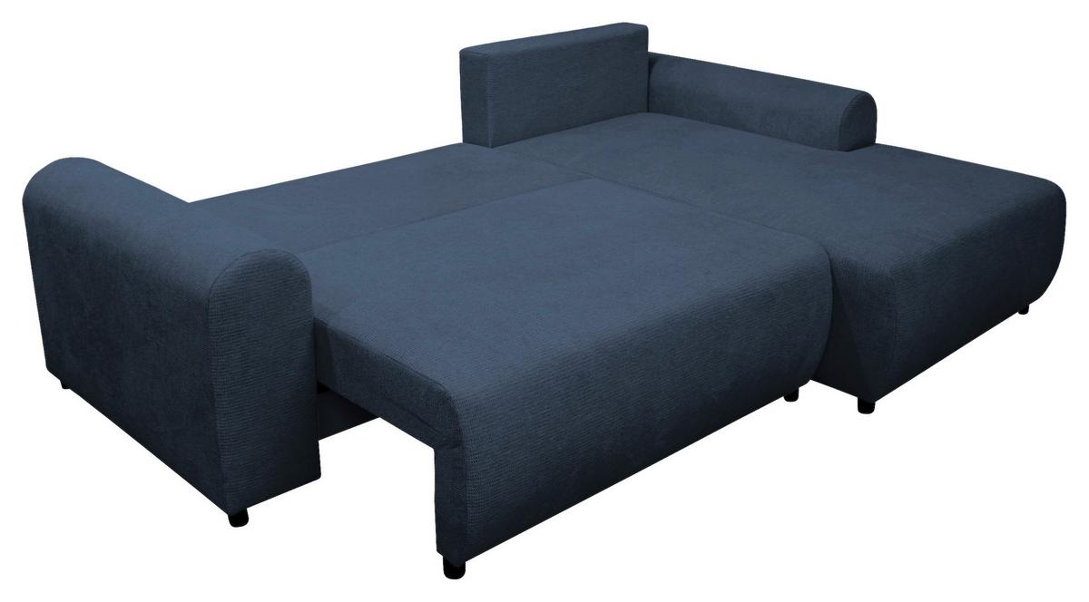 Ecksofa Velo Dunkelblau S: 250x160 cm - Schwarz/Dunkelblau, Design, Textil (250/160cm) - MID.YOU
