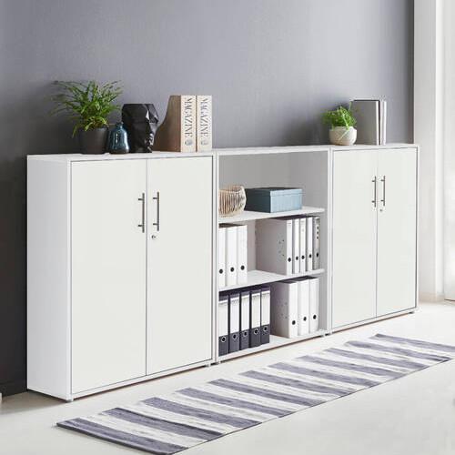 Office Edition B: 253,2 cm Weiß - Weiß, MODERN, Holzwerkstoff (253,2/113,6/33cm) - MID.YOU