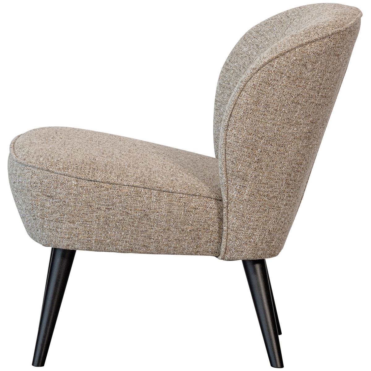 Sessel Sara Naturfarben B: 59cm - Schwarz/Naturfarben, Design, Textil (59/71/70cm) - Livetastic