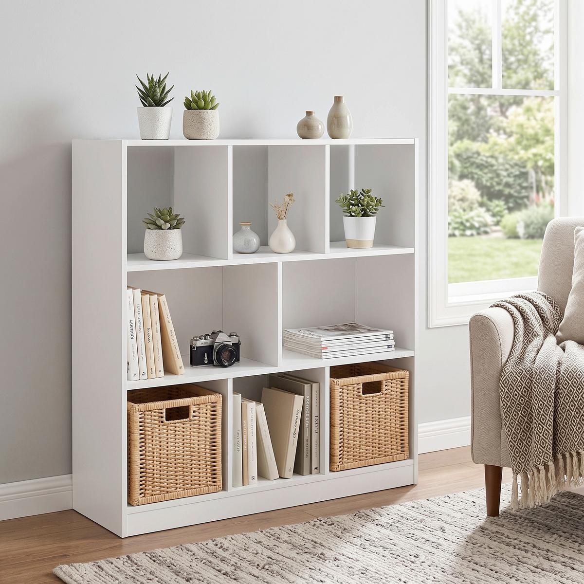 REGAL B: 97,5 cm Weiß - Weiß, Basics, Holzwerkstoff (97,5/100/30cm) - Boxxx
