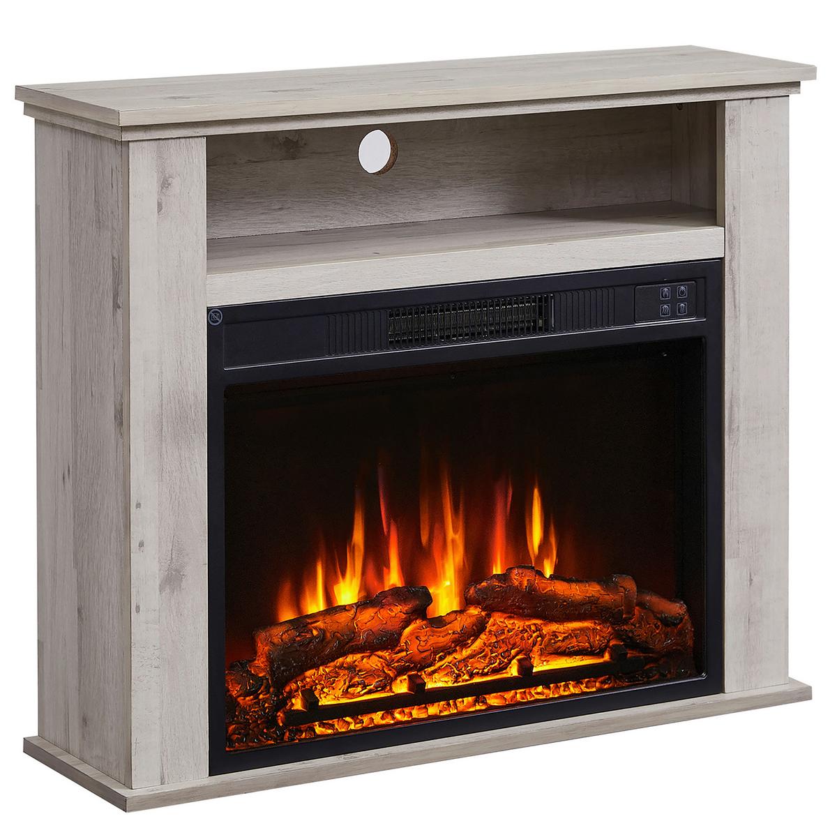 Elektrokamin Frida - Eiche grau, Basics, Holz/Metall (23/85/65cm)