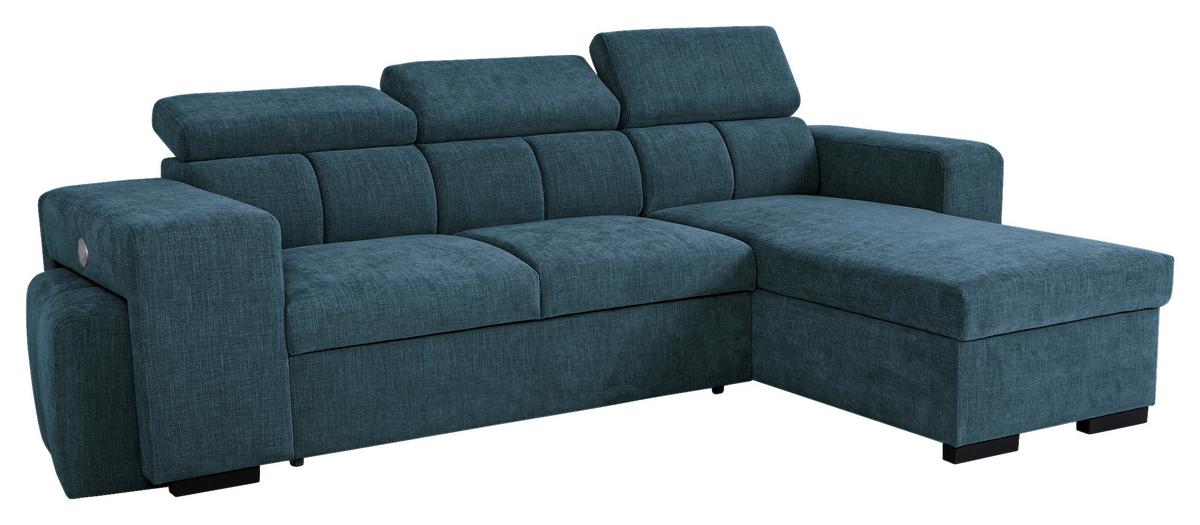 Ecksofa Sirius M blau, 251x165cm - Blau, KONVENTIONELL, Holz/Holzwerkstoff (251/165cm)