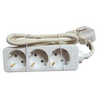 Steckdosenleiste 3-Fach 140 cm Weiß Schutzkontakt - Weiß, KONVENTIONELL, Kunststoff (140cm) - Ondega