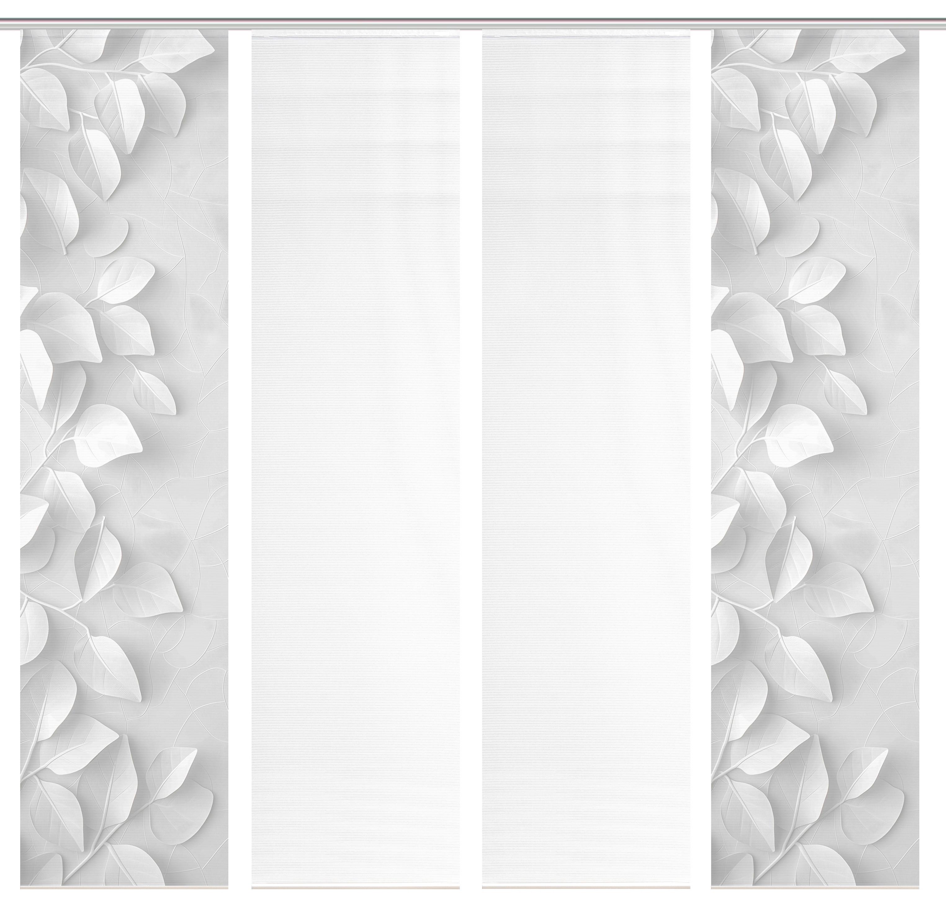 Flächenvorhang Rixa 4er Set - Hellgrau/Weiß, Design, Textil (60/260cm)