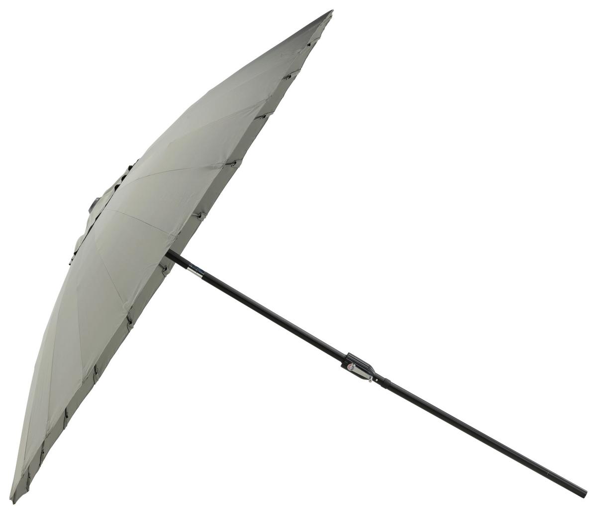 Sonnenschirm DM: 250cm H: 270cm Grau - Grau, KONVENTIONELL (270/270cm) - Gardenson