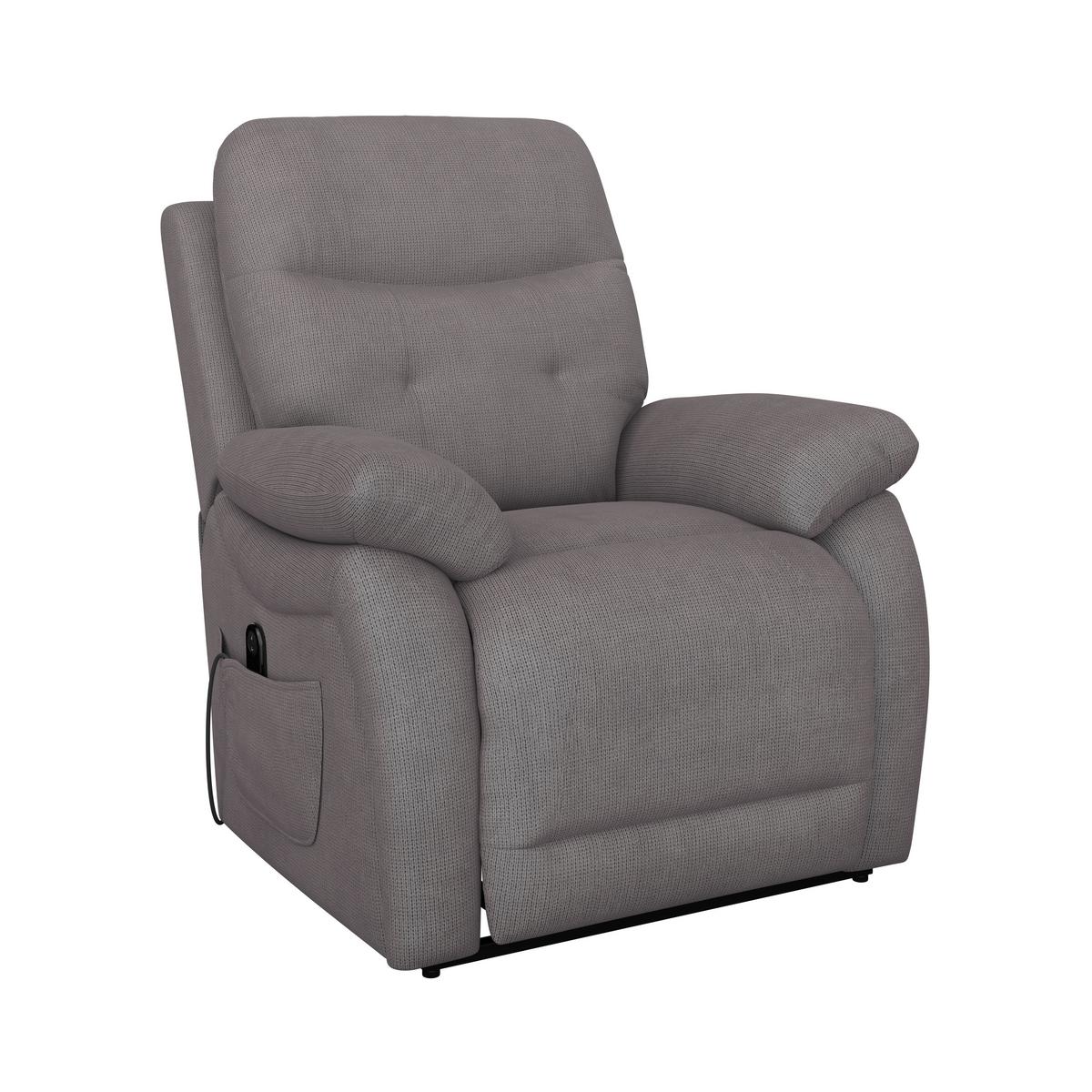 Relaxsessel mit Aufstehhilfe Mario Webstoff Dunkelgrau - Dunkelgrau/Schwarz, MODERN, Textil/Metall (89/107/94cm) - James Wood