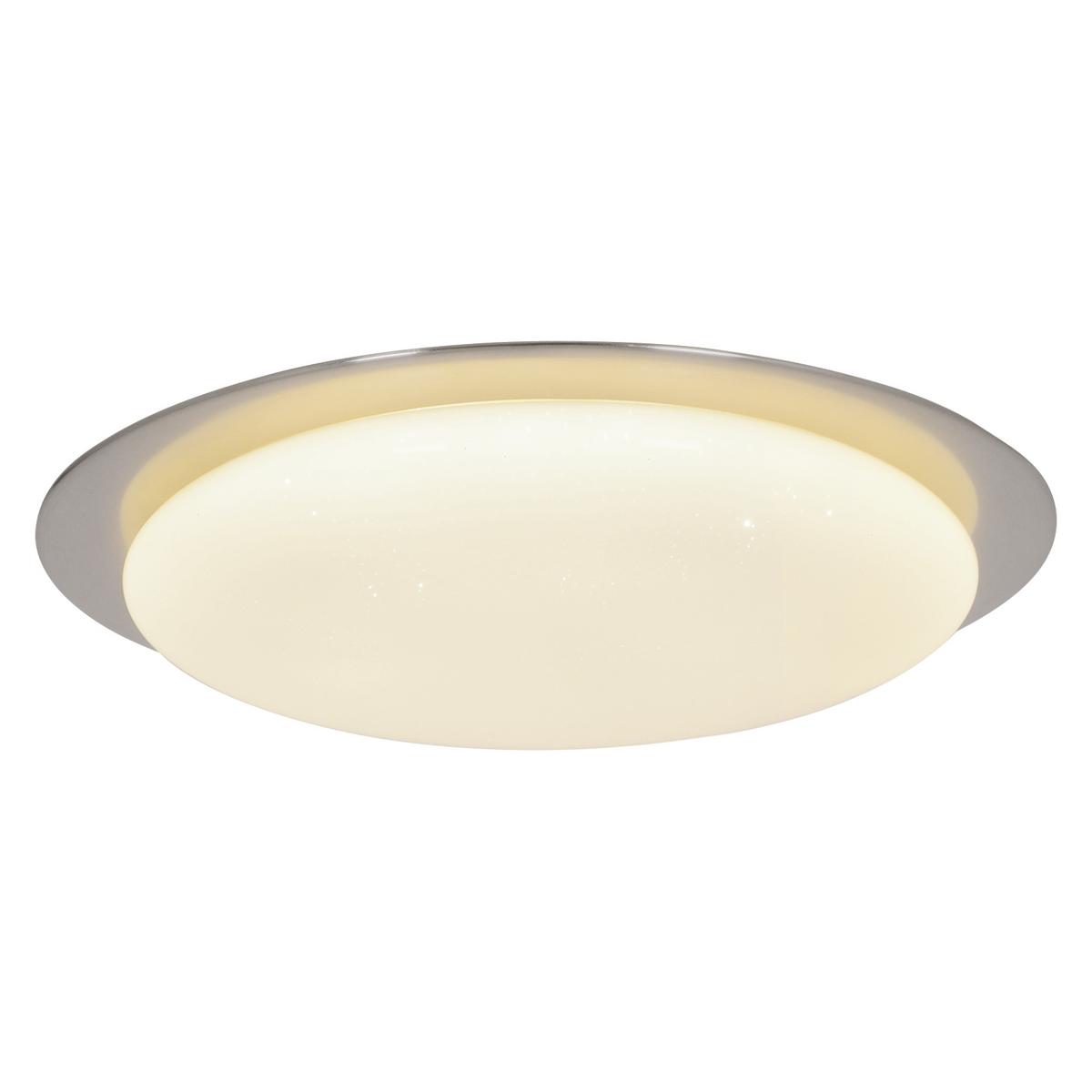 LED-Deckenleuchte Auckland Ø 42 cm dimmbar mit Sternenhimmel - Chromfarben/Weiß, Basics, Kunststoff/Metall (42cm) - Näve