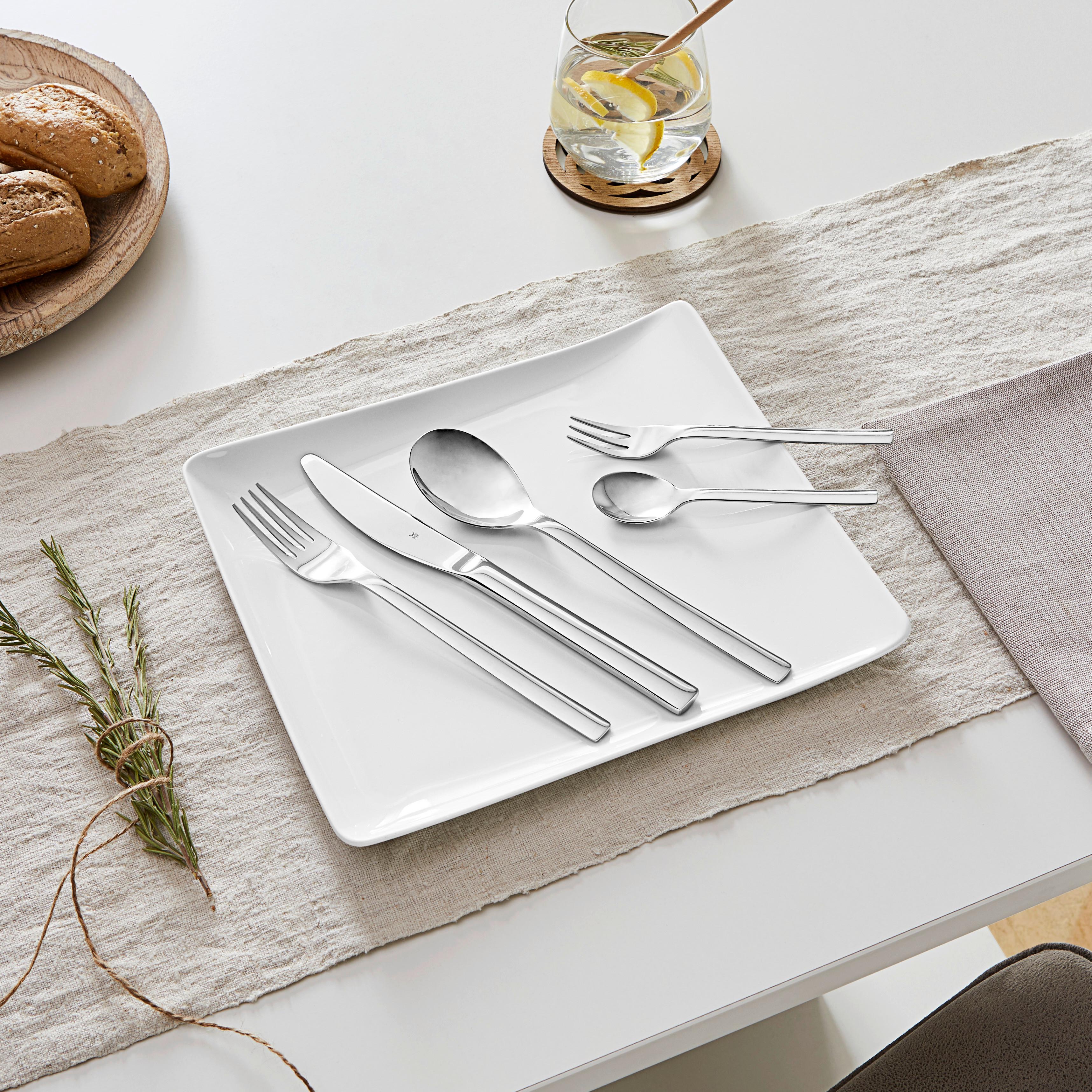 Besteckset 60-Teilig Atria für 12 Personen - Edelstahlfarben, Design, Metall - WMF