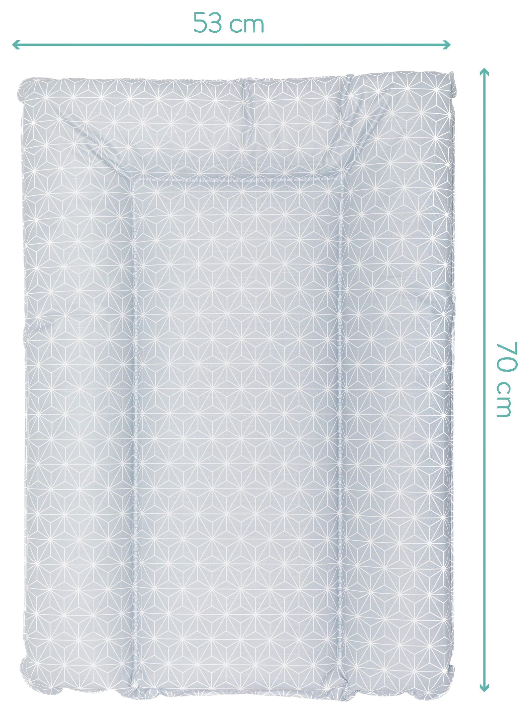 Wickelauflage Kunststoff Grau mit Stern Design - Grau, LIFESTYLE, Kunststoff (70/53/4cm) - Fillikid