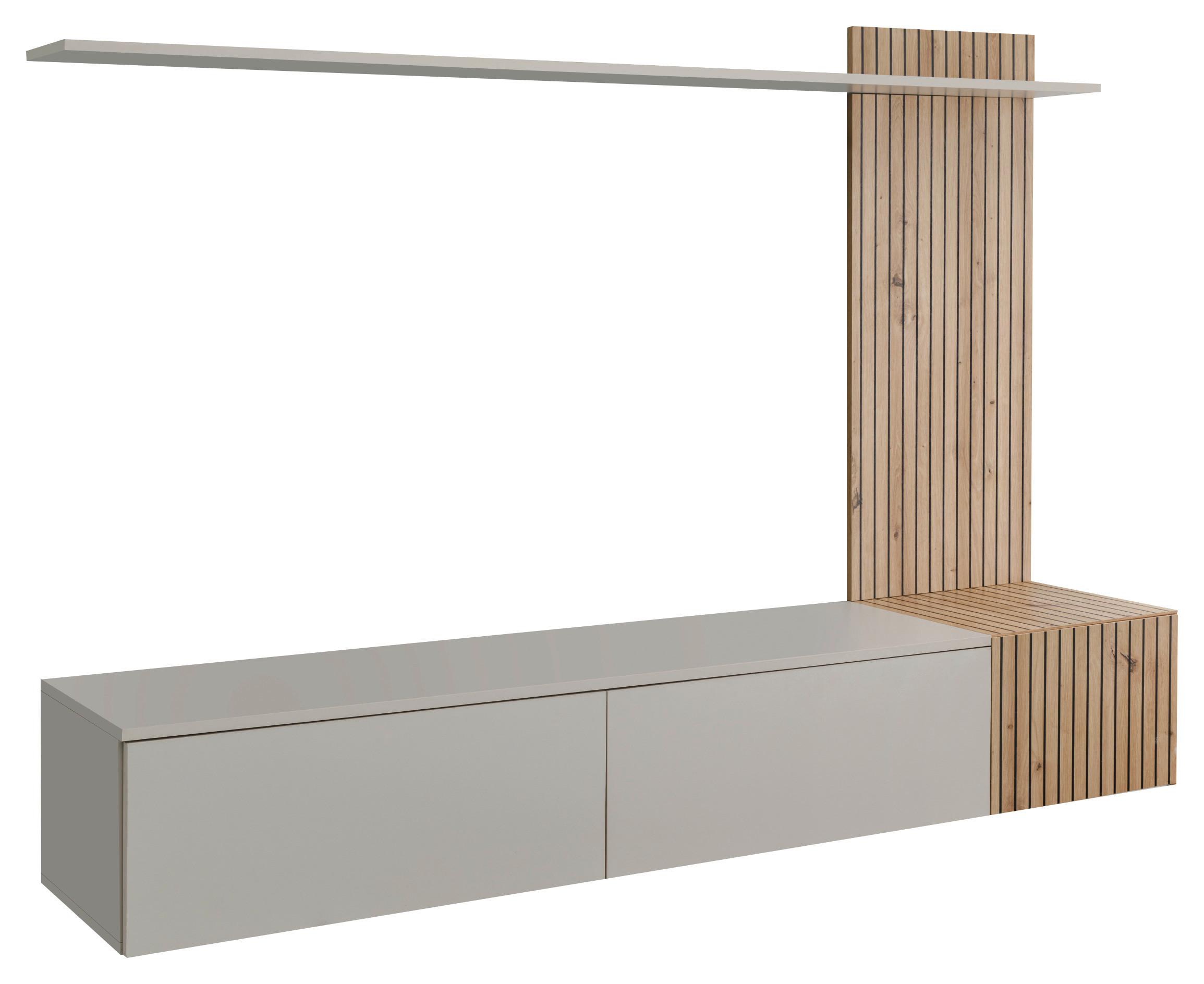 Obývací stěna SOLO kašmírová - kašmírová/dub artisan, Moderní, kompozitní dřevo/plast (180/130/40cm) - P & B