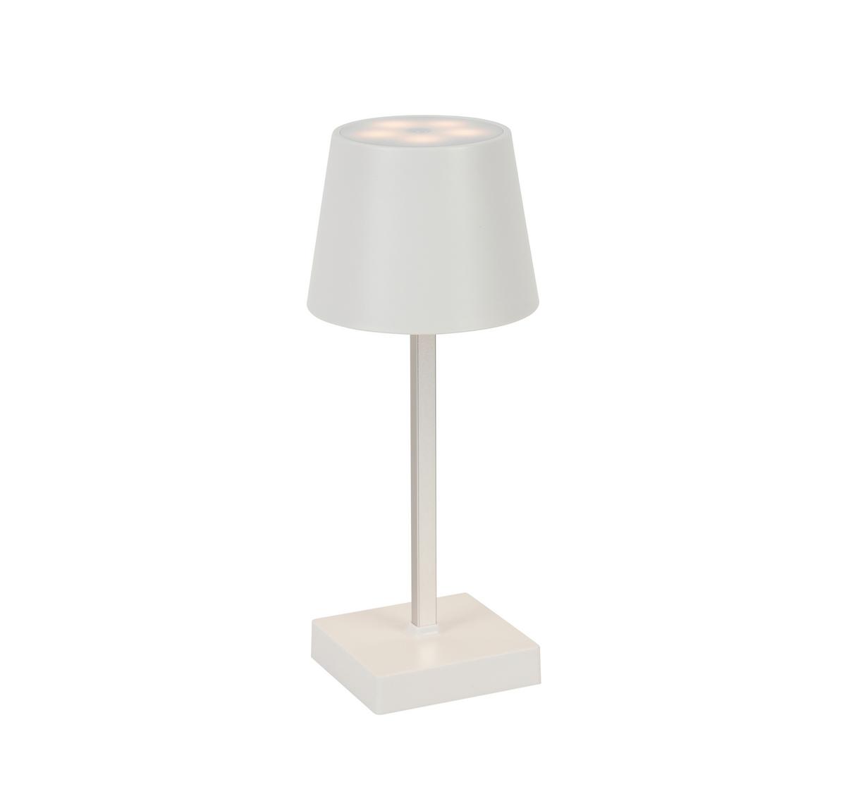 Tischlampe Borka dimmbar Weiß - Weiß, MODERN, Kunststoff/Metall (10,5/26cm) - Luca Bessoni