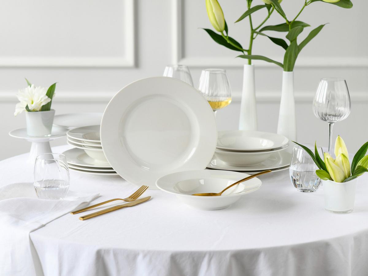 Tafelservice Venice 12-teilig, Creme - Creme, Basics, Keramik - Creatable