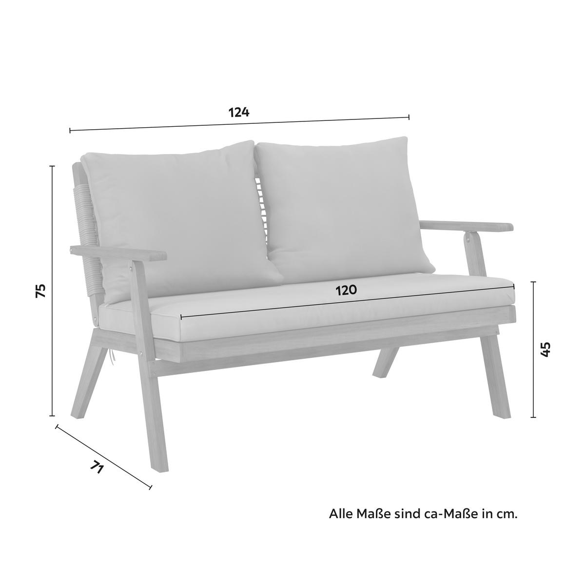 TERASOVÁ SEDACÍ SOUPRAVA MICHI - zelená/barvy akácie, Natur, dřevo/textil (124/75/75cm) - Mömax