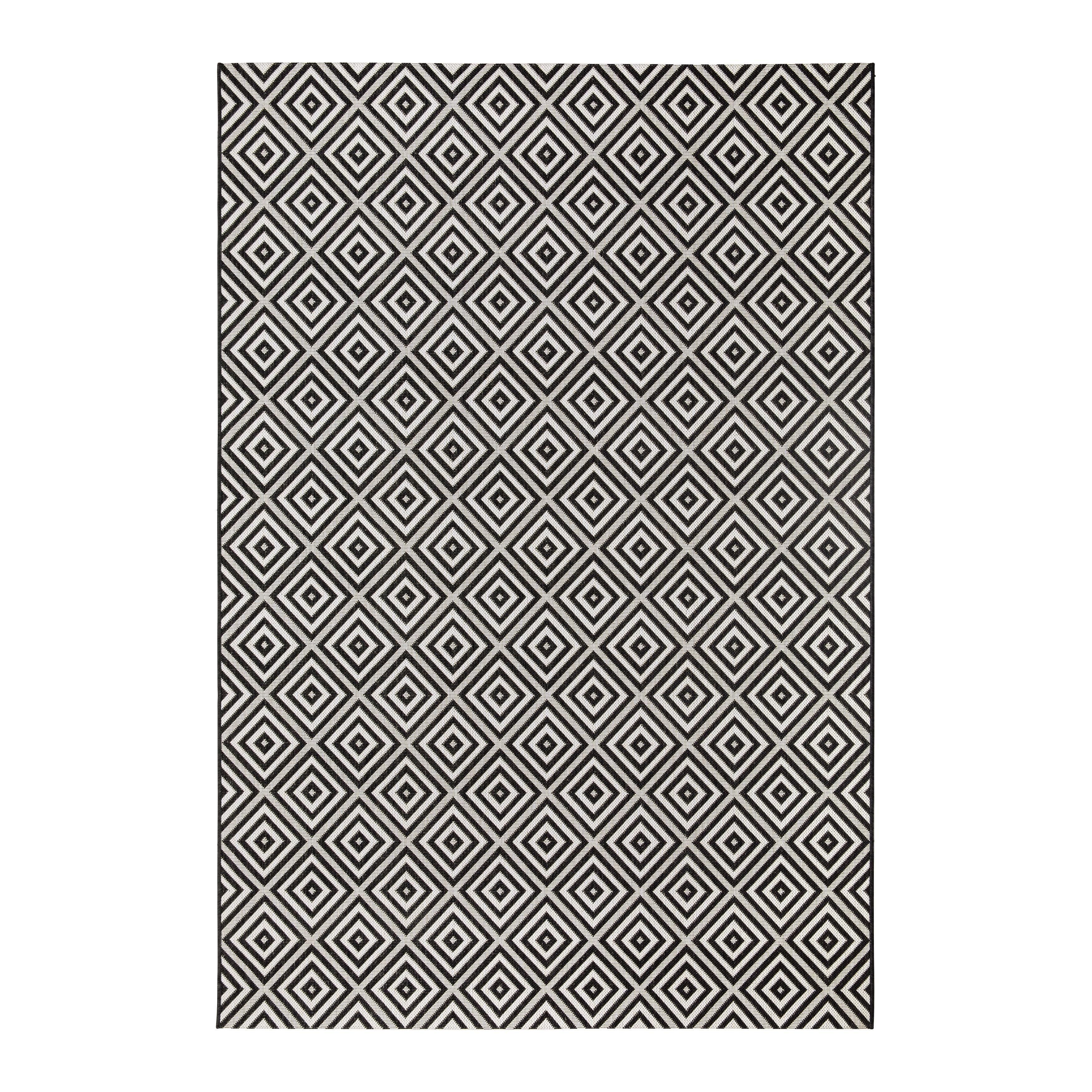 PLOCHO TKANÝ KOBEREC NOAH - čierna/biela, Modern, plast (160/230cm) - Mömax
