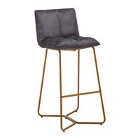 Barová stolička Fonia zo zamatu - tmavosivá - zlatá/tmavosivá, Modern, kov/drevo (46/103,5/57cm) - P & B