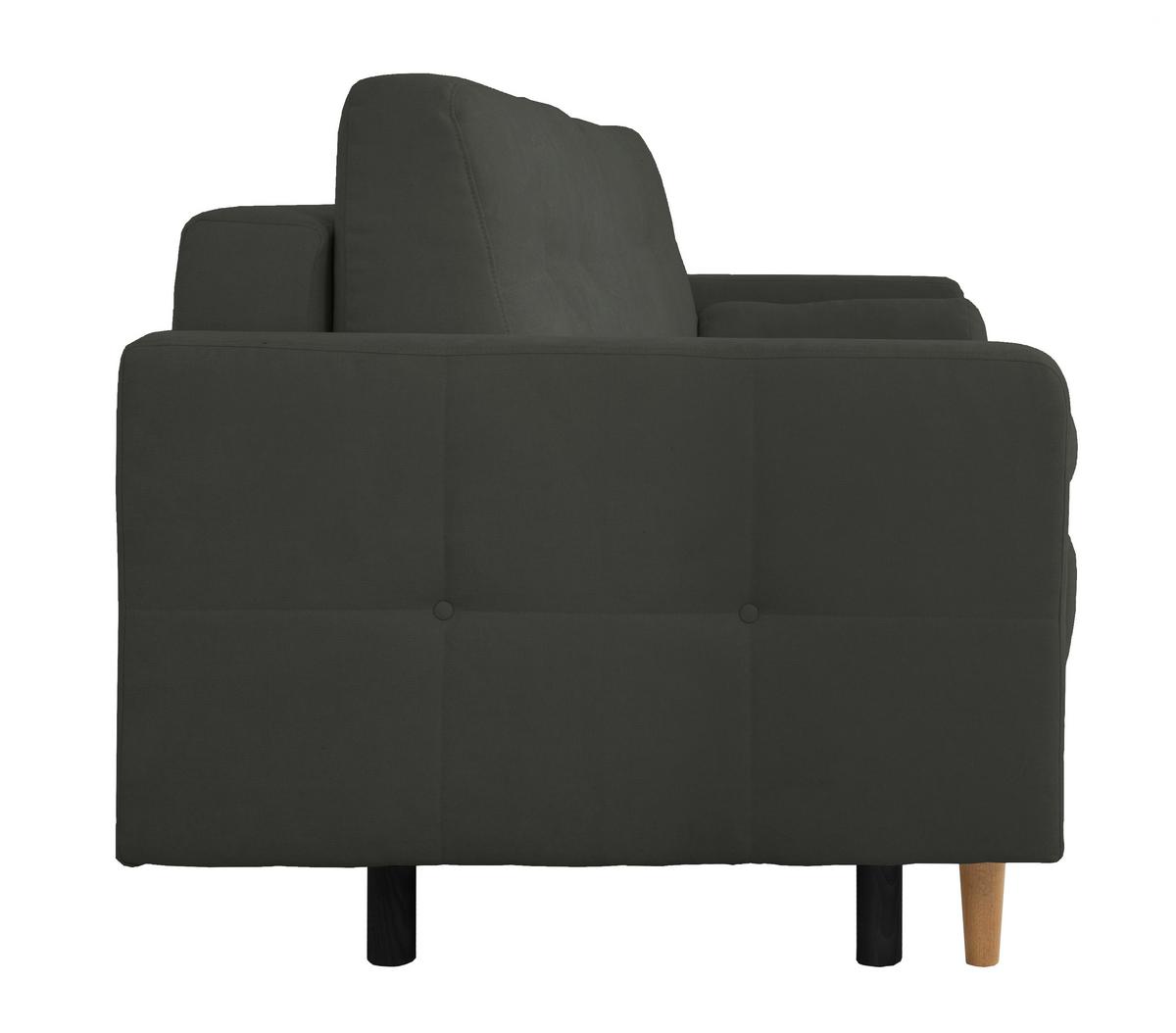 Schlafsofa Noret, Schwarz B: 222 Cm - Buchefarben/Schwarz, Design, Textil (222/93/99cm) - MID.YOU