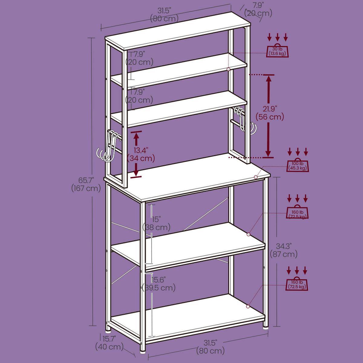 Regal Kks019b01 - Dunkelbraun/Schwarz, Trend, Holzwerkstoff/Metall (80/167/40cm) - MID.YOU