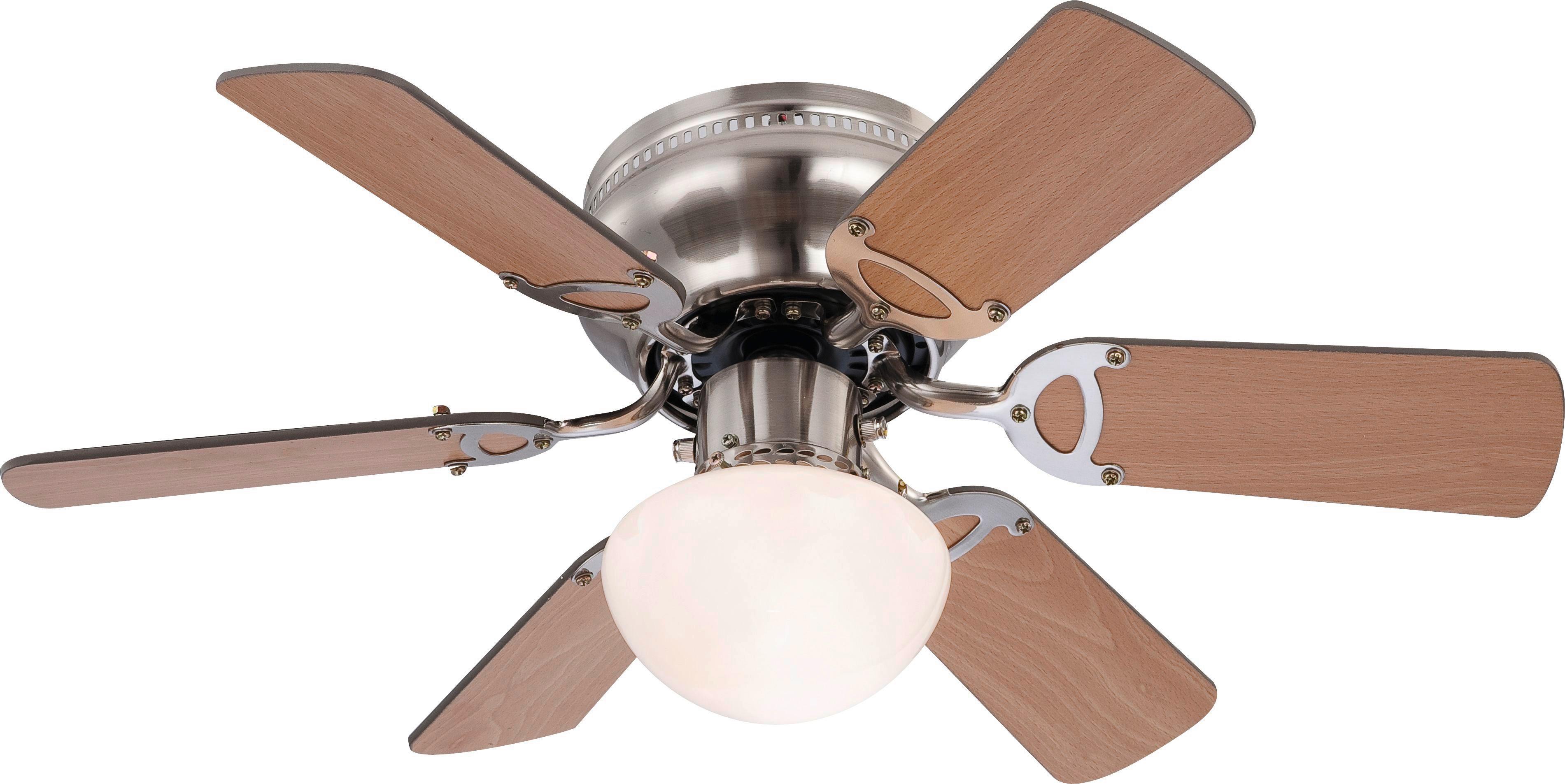 Deckenventilator Ugo Buche 6 Holzflügel Led, dimmbar - Buchefarben, KONVENTIONELL, Holz/Metall (76/28cm)