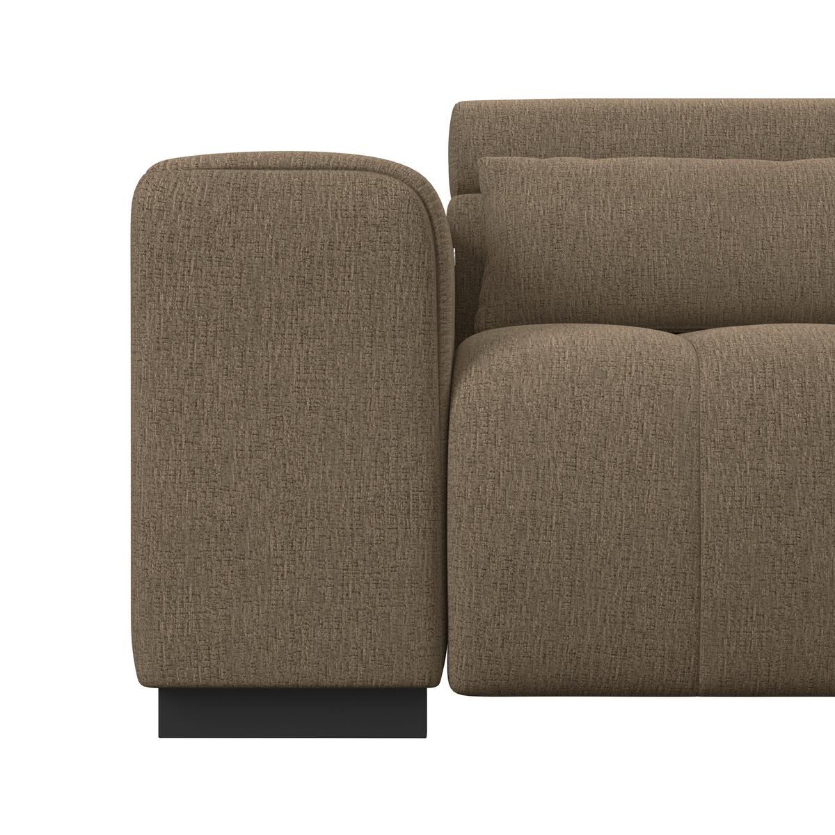 Ecksofa Matera Braun S: 311x226cm - Schwarz/Braun, Trend, Textil (311/226cm)