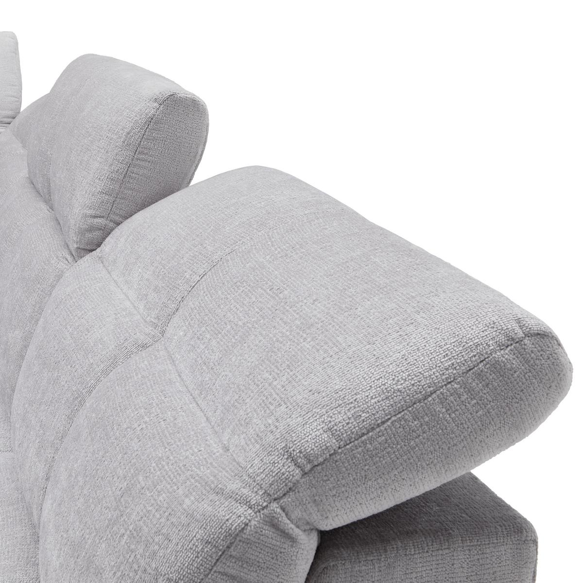 Elektrická sedačka SILVIO, levá, světle šedá - černá/světle šedá, Moderní, kov/textil (225/275cm) - Mömax