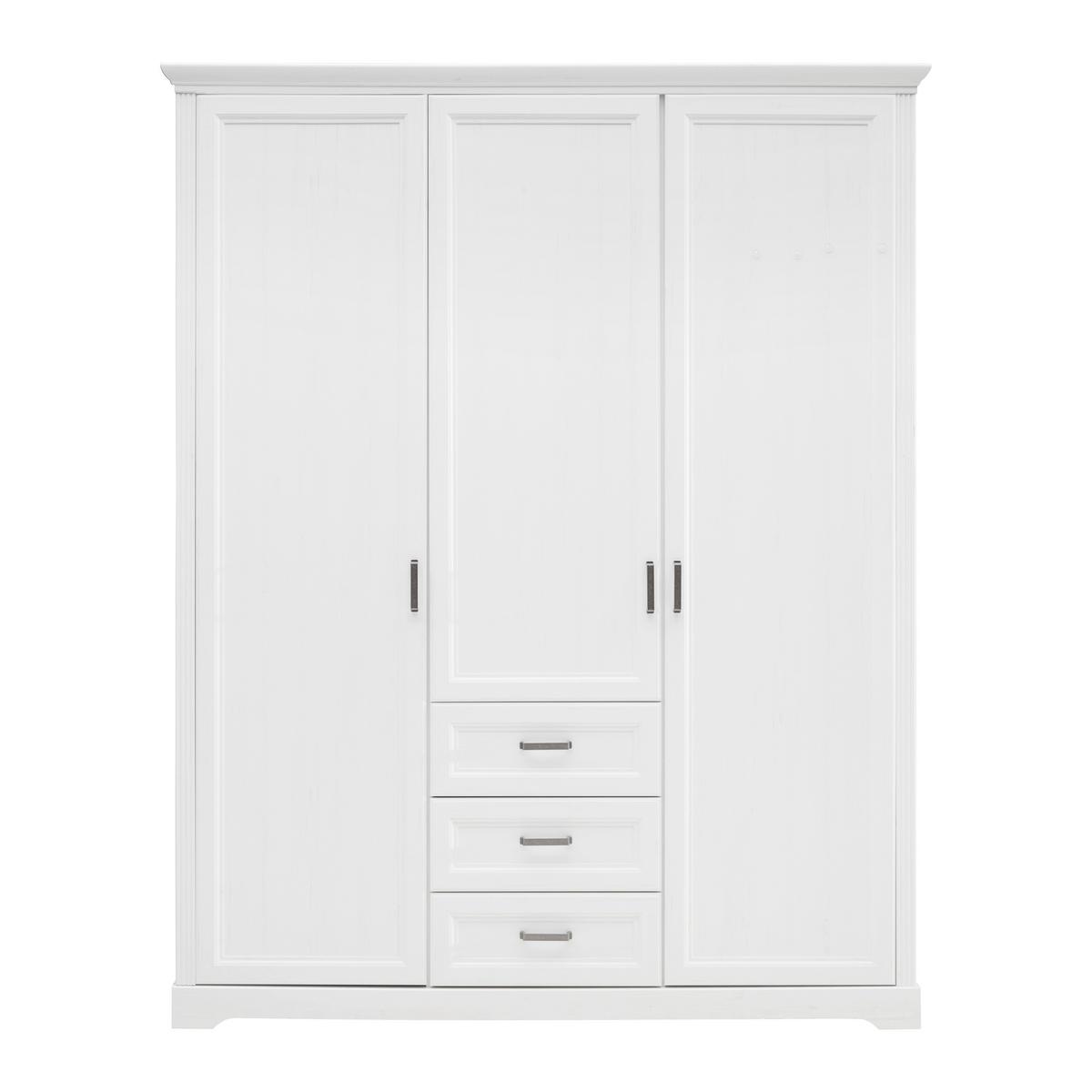 ŠATNÍ SKŘÍŇ MARILOU - bílá/barvy niklu, Romantický / Rustikální, kov/kompozitní dřevo (164/206/64cm)