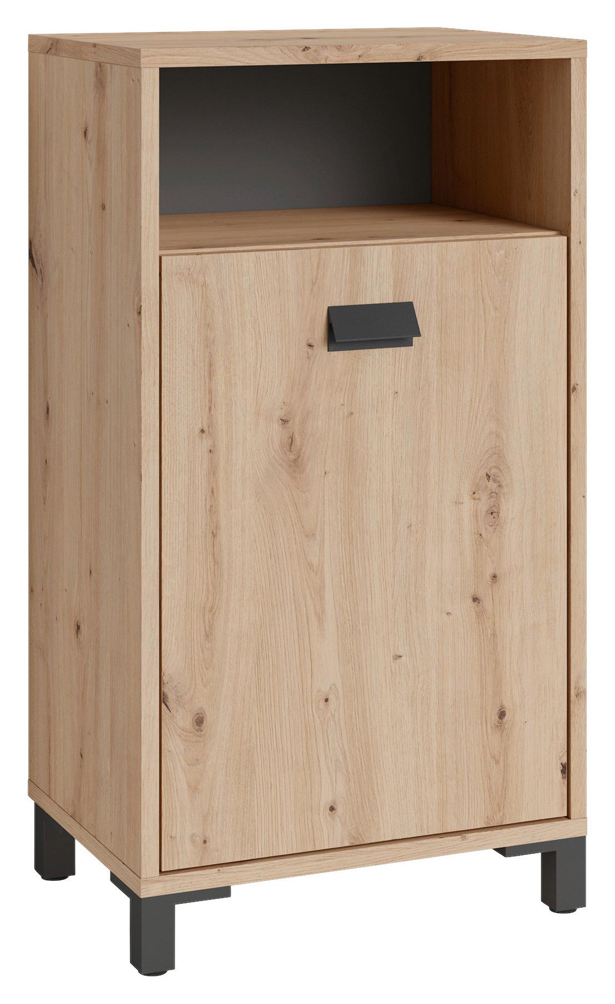 Unterschrank Wellness B: 42 Cm Artisan Eiche Dekor - Anthrazit/Schwarz, MODERN, Holzwerkstoff (42/77,5/31cm) - MID.YOU