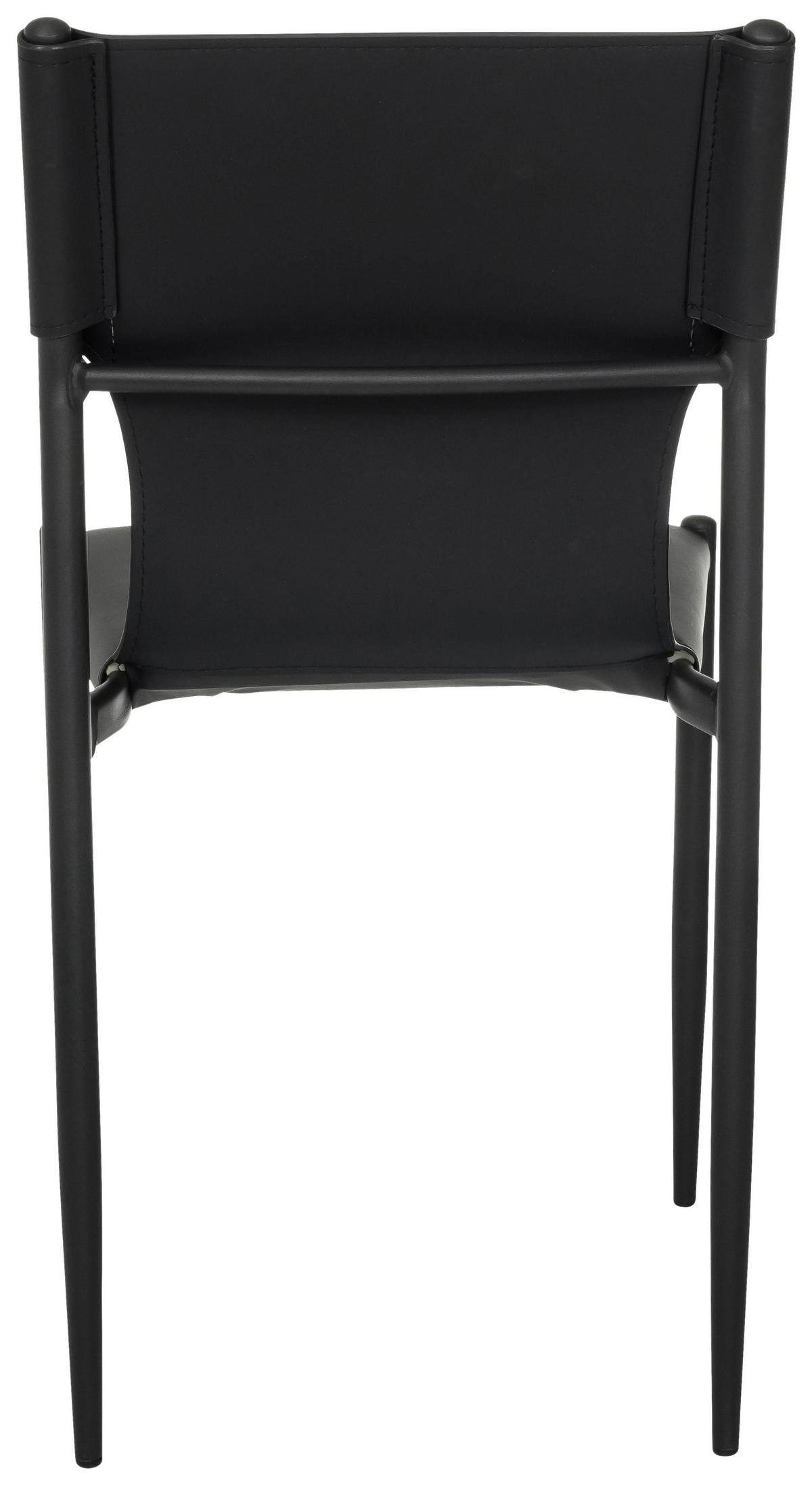 Besucherstuhl Ellon V Schwarz B: 44 cm - Schwarz, MODERN, Leder/Metall (44/82/52cm) - MID.YOU