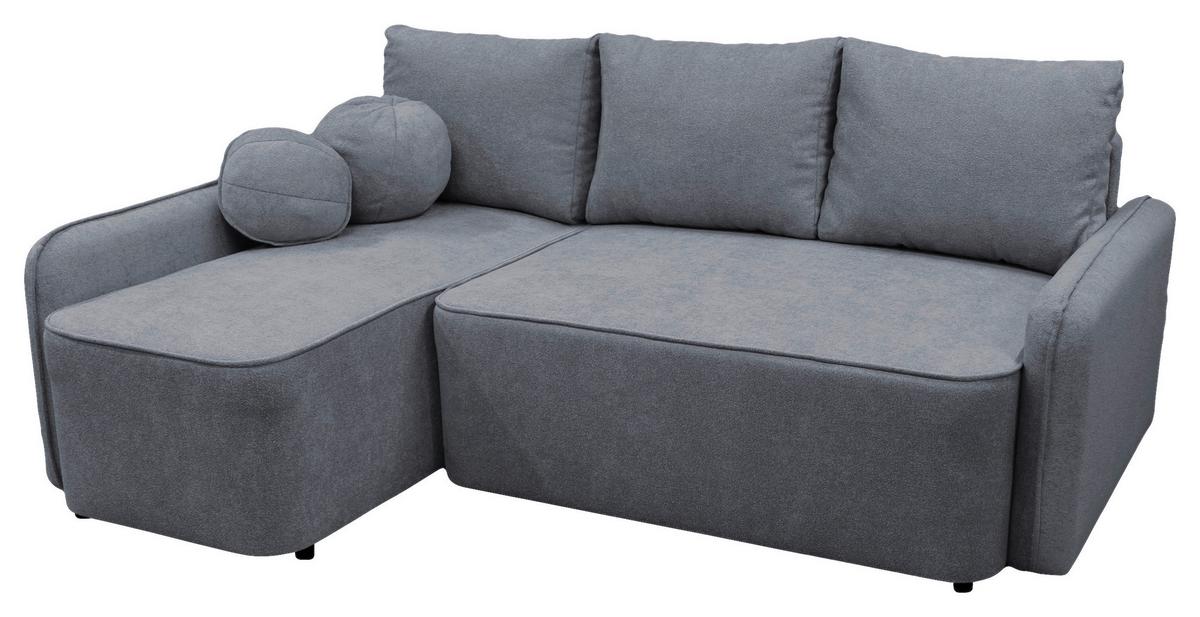 Ecksofa Fancy Grau 143x209 cm - Schwarz/Grau, Design, Textil (143/209cm) - MID.YOU