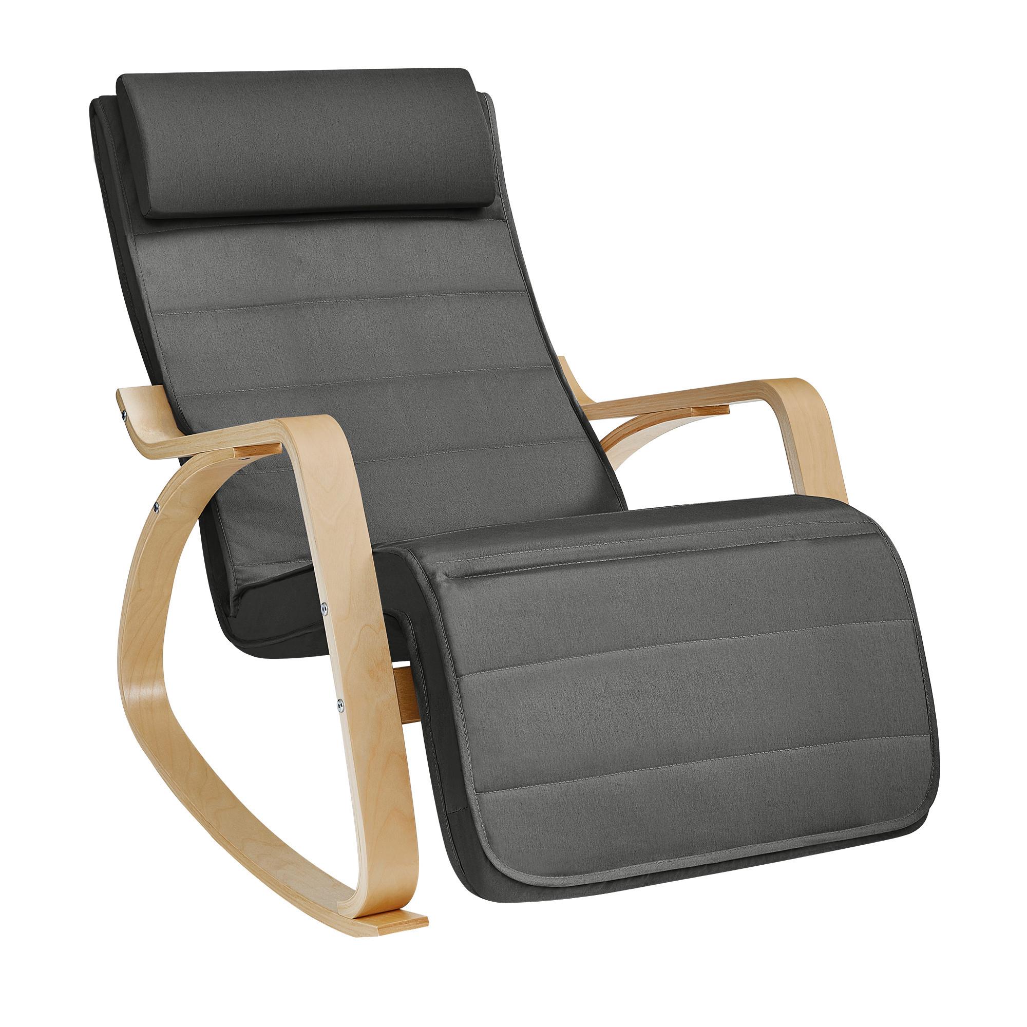 Relaxsessel Mit Nackenstütze L: Ca. 121,5 Cm, Dunkelgrau - Dunkelgrau/Birkefarben, Basics, Holz/Textil (121,5/84/67cm) - Boxxx