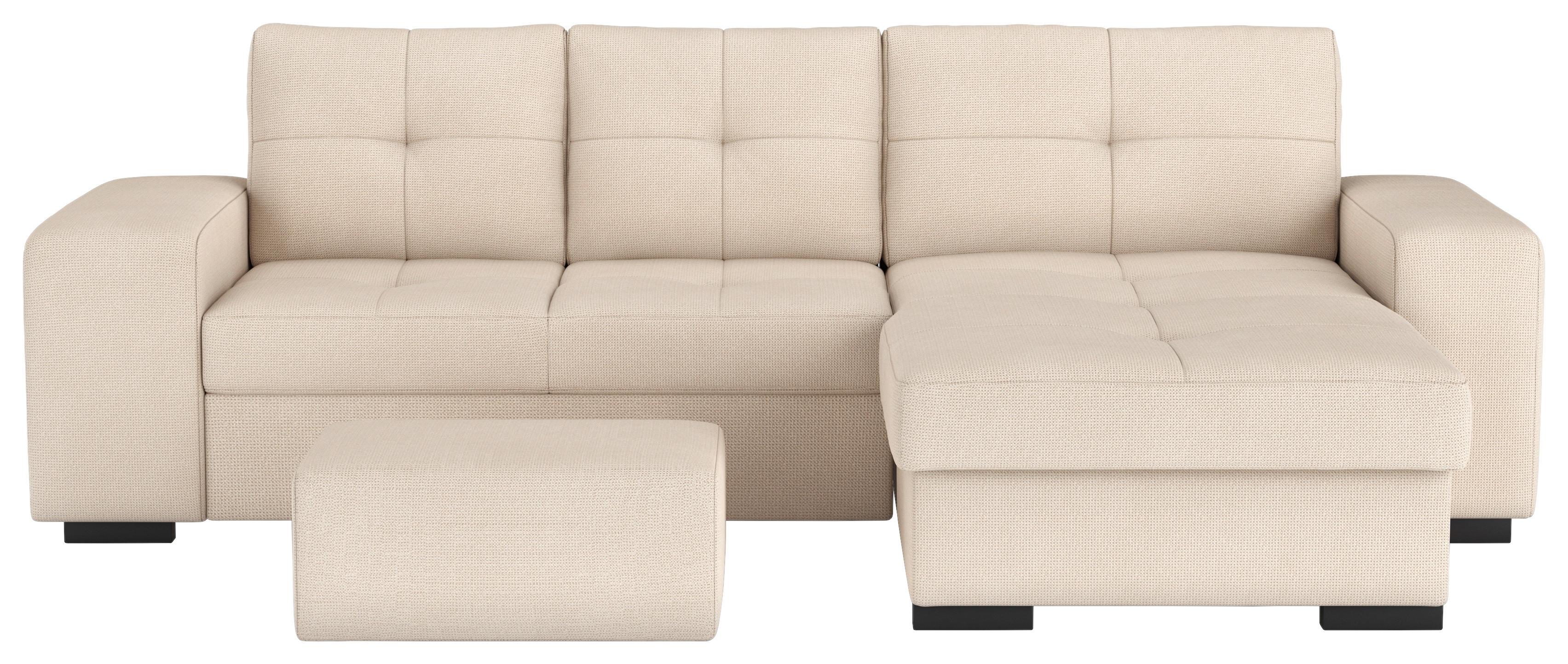 Eckschlafsofa Mattina Naturfarben S: 268x156 cm - Schwarz/Naturfarben, MODERN, Textil (268/156cm) - MID.YOU