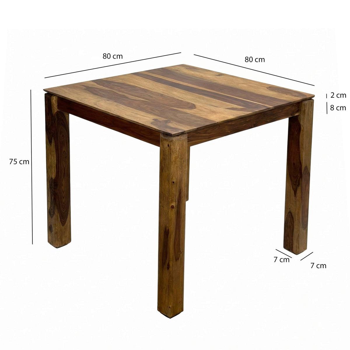 ESSTISCH Sheeshamfarben L: 80cm - Sheeshamfarben, Design, Holz (80/75/80cm) - Livetastic