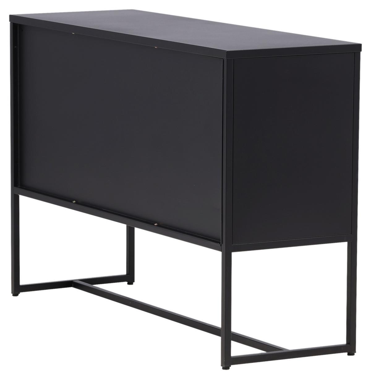 Sideboard Malla - Schwarz, Design, Metall (120/80/40cm) - Livetastic