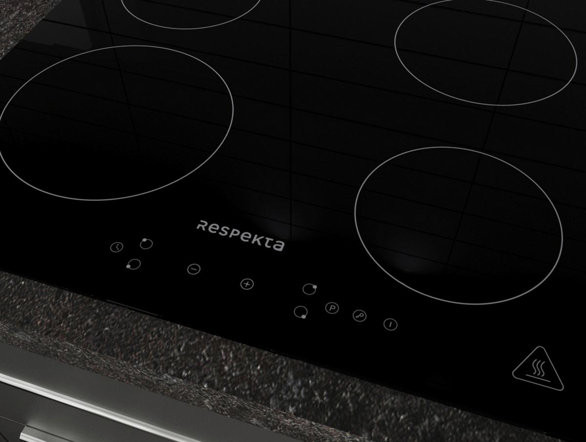 Herdset Schwarz B: 59,5 Cm - Schwarz, Basics, Glas/Metall (59,5/65,3/52,1cm) - Respekta