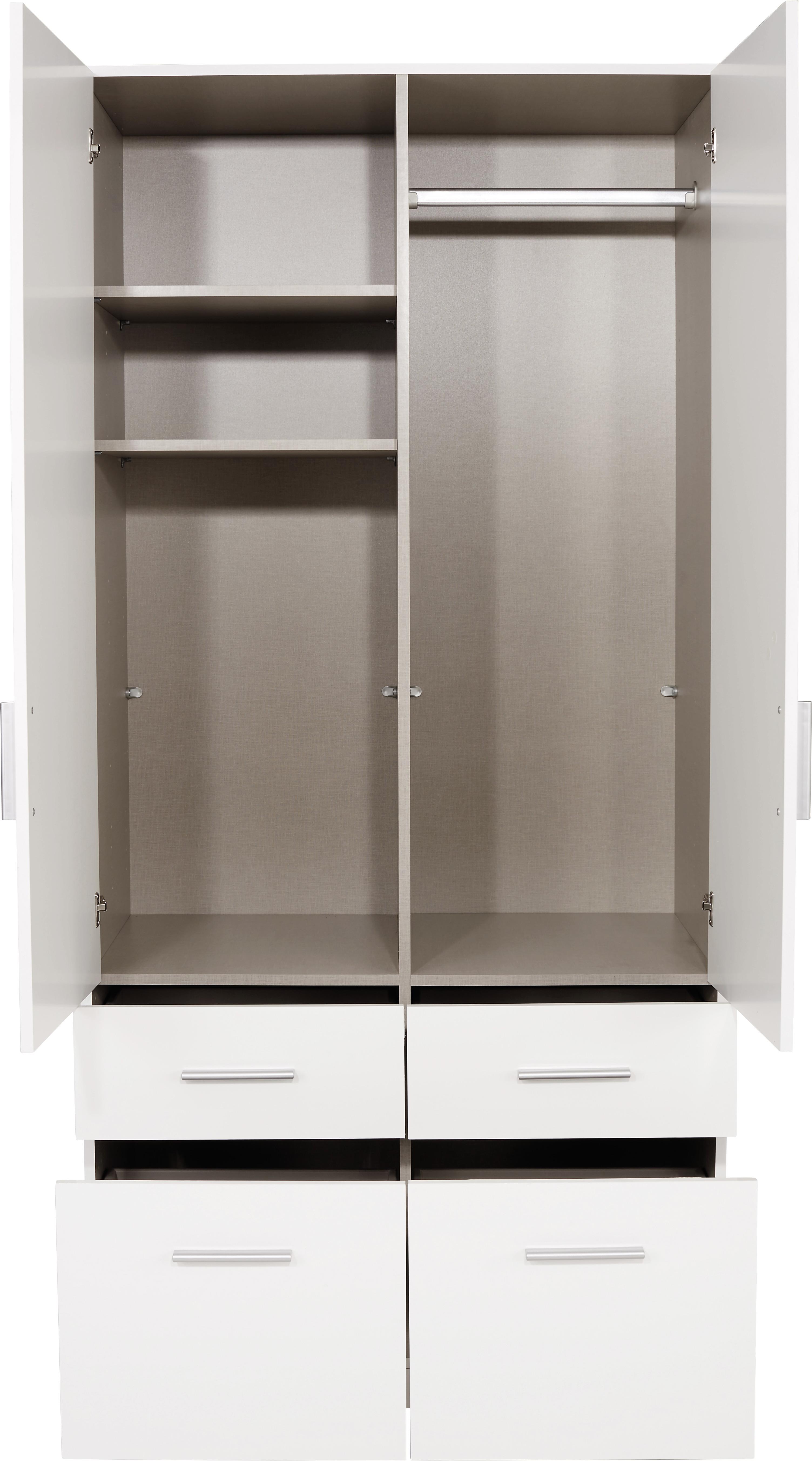 ŠATNÍ SKŘÍŇ CELLE - bílá/barvy hliníku, Moderní, dřevo/plast (91/197/54cm)