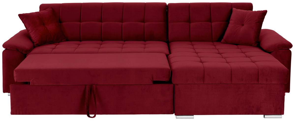 Ecksofa Bali Rot, 208x120cm - Rot, Trend, Textil (257/167cm) - Livetastic