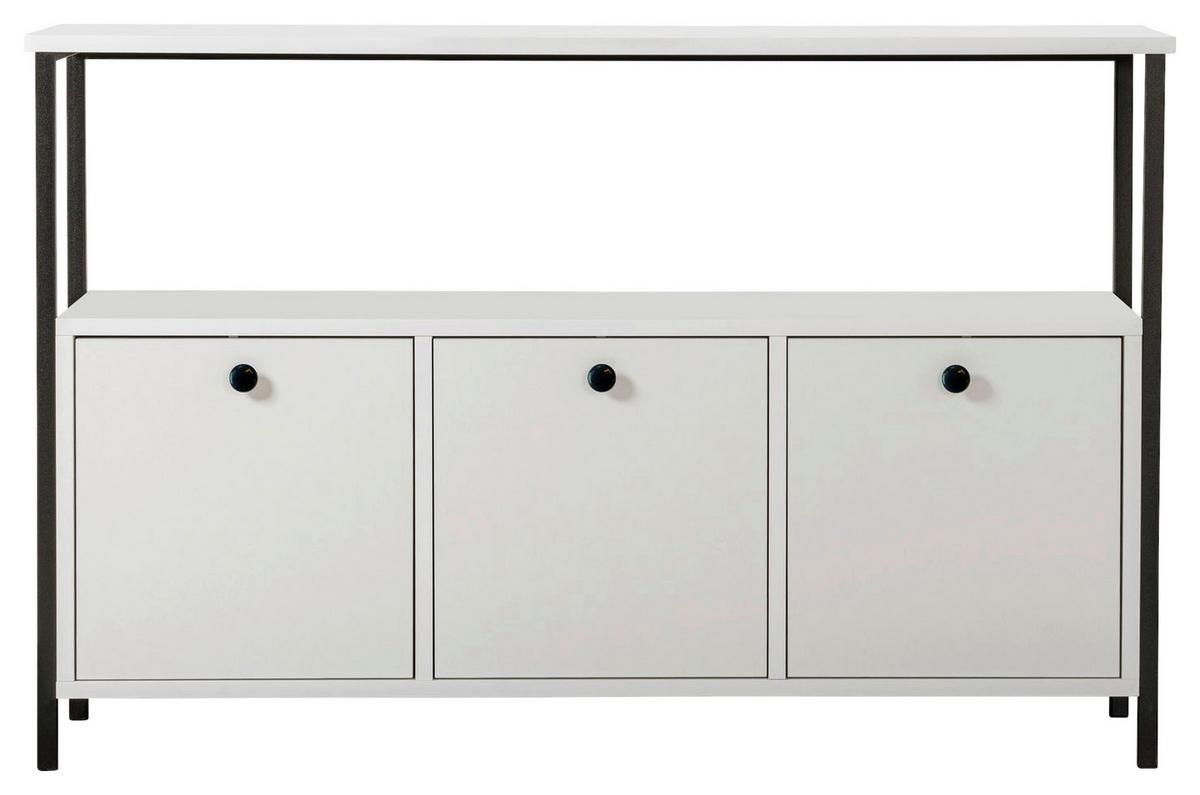 KOMMODE Schwarz/Weiß B: 120cm - Schwarz/Weiß, MODERN, Holzwerkstoff (120/77/30cm)