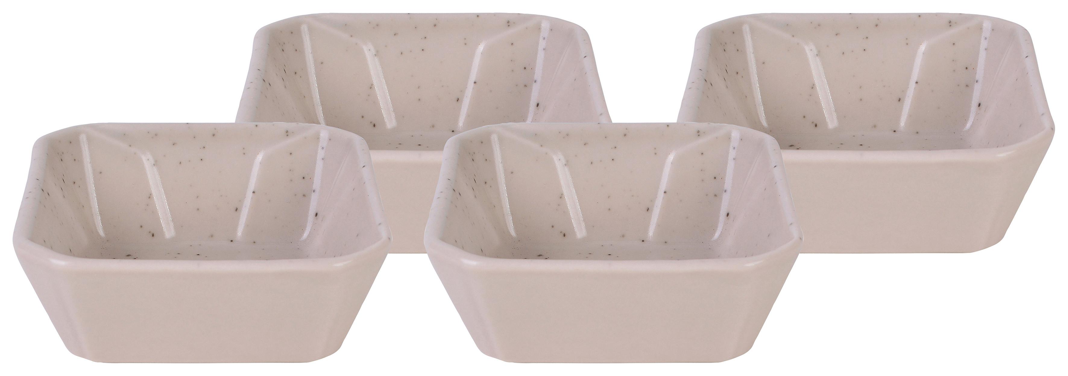 Dipschalenset aus Keramik, Creme, Street 4-tlg. 8,5x8,5cm