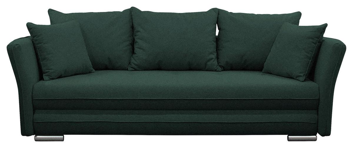 2-sitzer-sofa Mit Schlaffunkt. Modi + Bettkasten Grün - Dunkelgrün/Silberfarben, Design, Textil (235/83/106cm) - MID.YOU