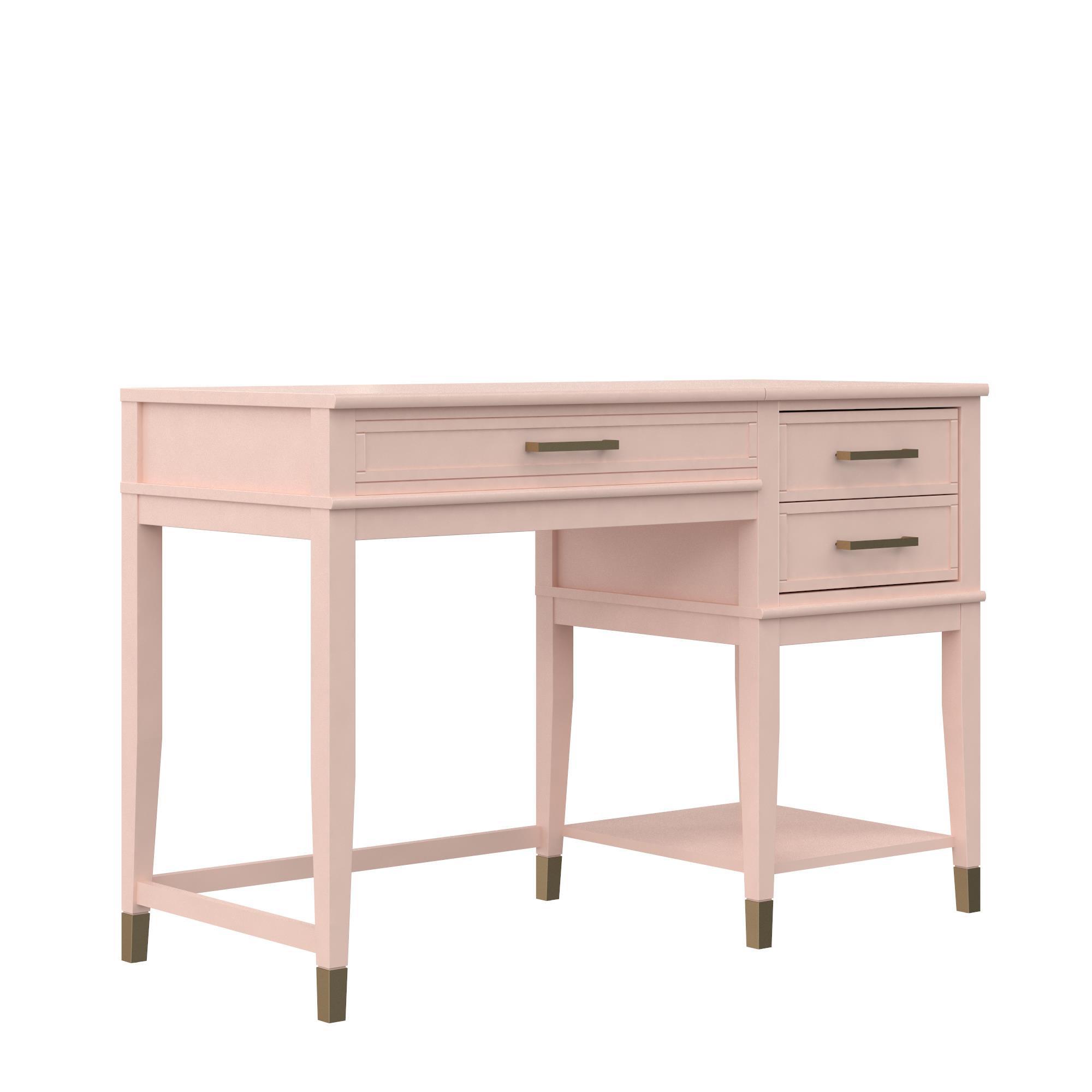 Schreibtisch Westerleigh Rosa 77 cm - Rosa, Design, Holzwerkstoff/Metall (115/77/49cm) - MID.YOU