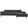 Ecksofa Cunelli Schwarz/braun Webstoff - Schwarz/Braun, Design, Textil (292/175cm) - MID.YOU