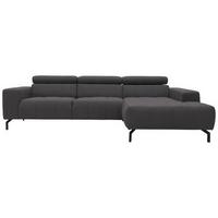 Ecksofa Cunelli Schwarz/braun Webstoff - Schwarz/Braun, Design, Textil (292/175cm) - MID.YOU