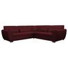 Ecksofa Delux Dunkelrot Mit Schlaffunktion Ottomane Rechts - Silberfarben/Dunkelrot, Design, Textil (266/266cm) - Livetastic