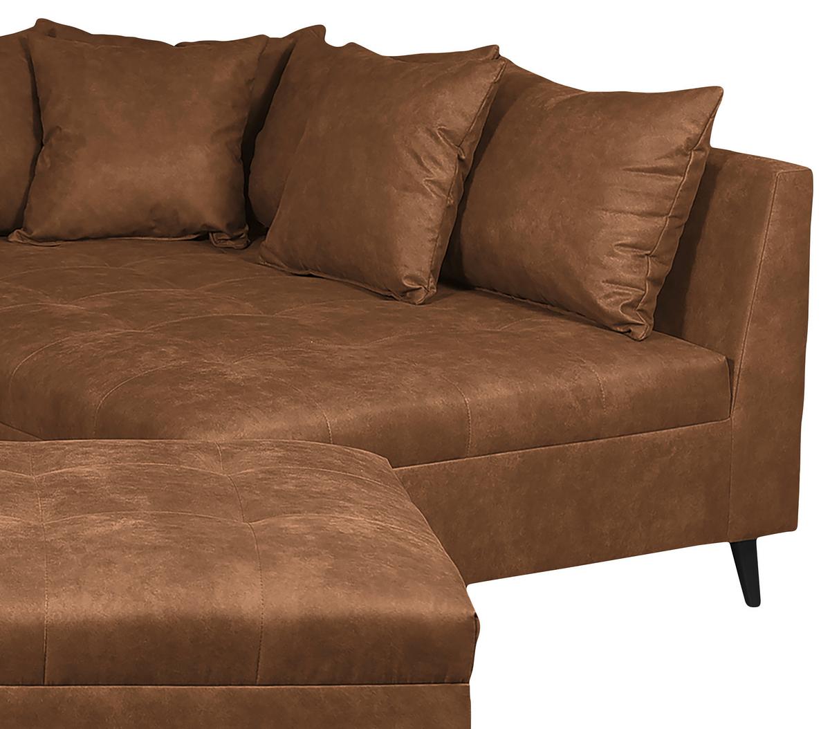 Ecksofa Pruno, Braun S: 247x174 Cm - Schwarz/Braun, Design, Textil (247/174cm) - MID.YOU